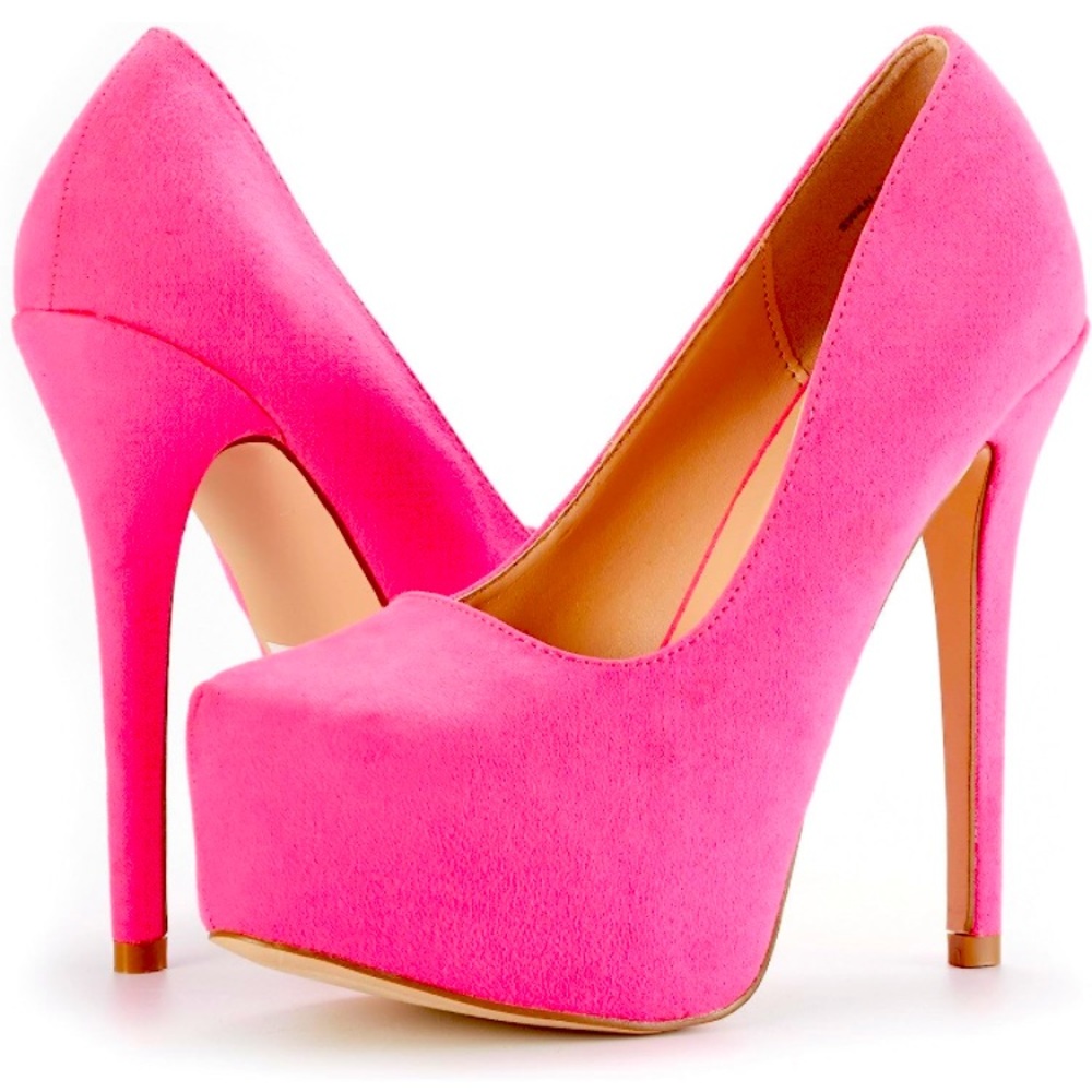 DREAM PAIRS Women's Swan High Heel Plaform Dress Pump Shoes Pink Size 7.5